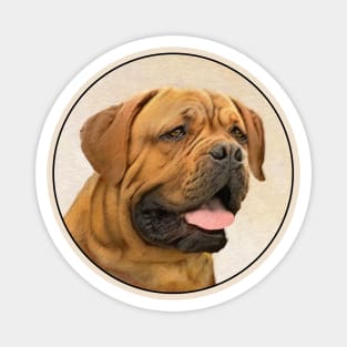 Dogue de Bordeaux Painting - Cute Original Dog Art Magnet